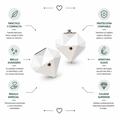 Caja de anillo en forma de corazón